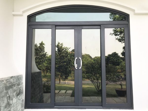 CỬA ĐI LÙA 2 CÁNH PMI MÀU XÁM