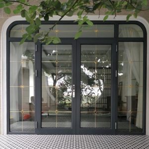CỬA ĐI MỞ QUAY PMI KẾT HỢP KÍNH HOA ĐỒNG
